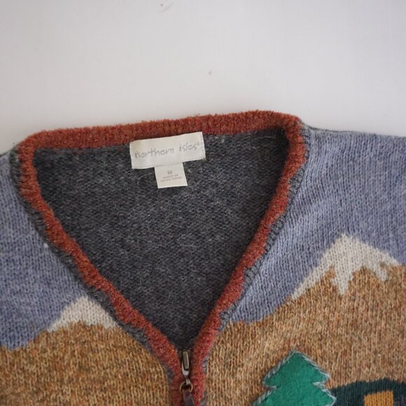 Vintage Northern Isles Cabin Scene Sweater Cabincore Outdoors Grandmacore M - Picture 10 of 10
